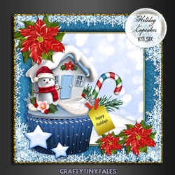 Holiday Cupcakes Card Front Kit 6