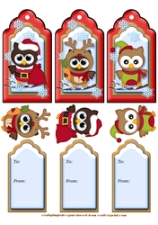 Christmas Owl Tags Sheet 5