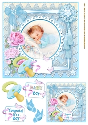 New Baby Card Front 7x7 Boy