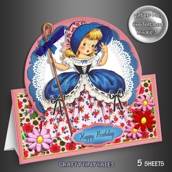 Vintage Doll Tent Card Kit. 3
