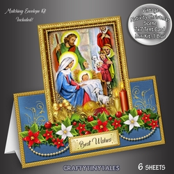 Nativity Scene Blue Tent Card Kit 1