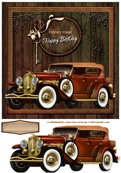 Forever Young Vintage Car Card Front 3