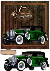Forever Young Vintage Car Card Front 8