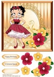 Betty Boop Card Front Gold Tone 1