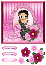Betty Boop Card Front Pink Tone 3