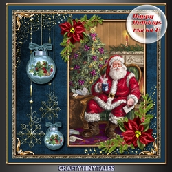 Happy Holidays Vintage Scene Blue 8