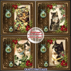 Vintage Christmas Cats Bumper Kit.1