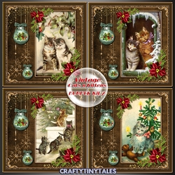 Vintage Christmas Cats Bumper Kit. 2