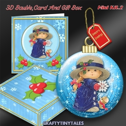 3D Bauble Card And Gift Box Blue Kit .2