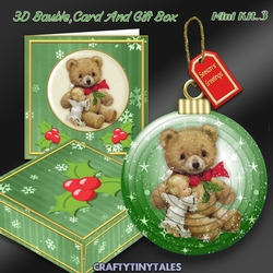 3D Bauble Card And Gift Box Green Kit .3