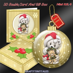 3D Bauble Card And Gift Box Gold 4