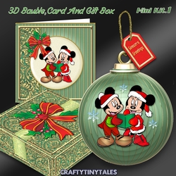 3D Bauble Card And Gift Box Mickey Kit1