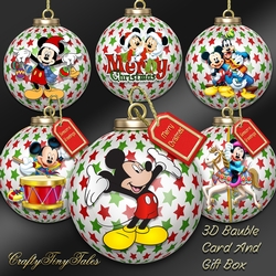 3D Bauble Card And Gift Box Starry Xmas Bumper