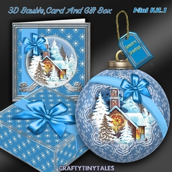 3D Bauble Card And Gift Box Christmas Church Kit.1