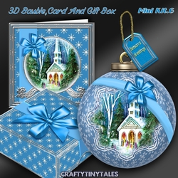 3D Bauble Card And Gift Box Christmas Church Kit.6