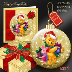 Christmas Winnie 6 Bauble Gold Mini Kit.1
