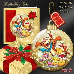Christmas Winnie 6 Bauble Gold Mini Kit.2