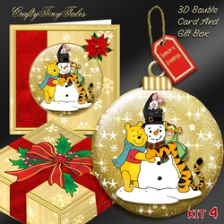 Christmas Winnie 6 Bauble Gold Mini Kit.4