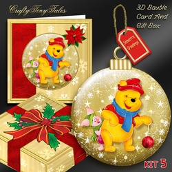 Christmas Winnie 6 Bauble Gold Mini Kit.5