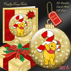 Christmas Winnie 6 Bauble Gold Mini Kit.6