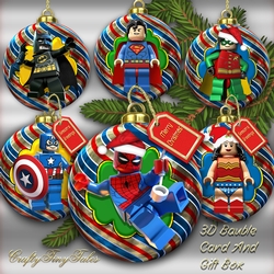 3D Bauble Card And Gift Box Lego Christmas Bundle