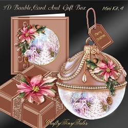 Rose Gold 3D Bauble Christmas Church Scene Kit.4