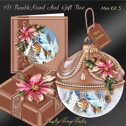 Rose Gold 3D Bauble Christmas Church Scene Kit.5