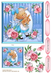 Blue Garden Girls 2 Card Front 6.5