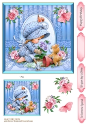 Blue Garden Girls 4 Card Front 6.5