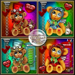 Retro Bears Valentine Bumper Kit
