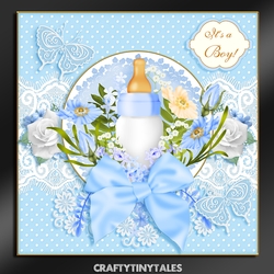 Baby Boy Bottle Card Front Mini Kit.