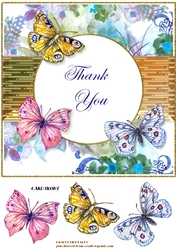 Floral and Butterflies Thank You Card Front 3