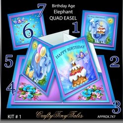 Birthday Age Elephant Quad Easel Kit-1.