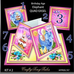Birthday Age Elephant Quad Easel Kit-2