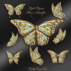 Eight Elegant Floral Butterflies Kit-2