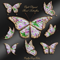 Eight Elegant Floral Butterflies Kit-5