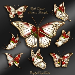 Eight Elegant Christmas Butterflies