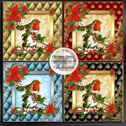 Quilted Christmas Card Fronts Set-2B