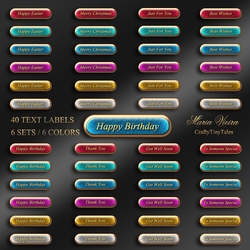 Six Text Label Sets-CU