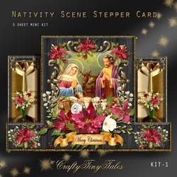 Nativity Scene Stepper Card Mini Kit-1