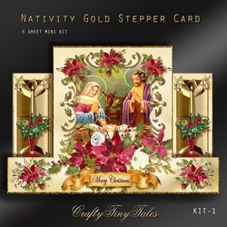 Nativity Gold Stepper Card Kit-1