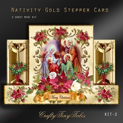 Nativity Gold Stepper Card Kit-2