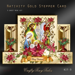 Nativity Gold Stepper Card Kit-3