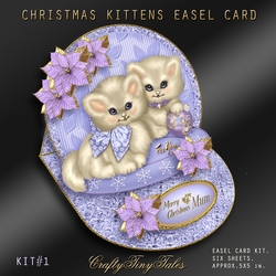 Christmas Kittens Easel Card Kit-1