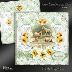 Easter Card Front with Sheep Kit-1