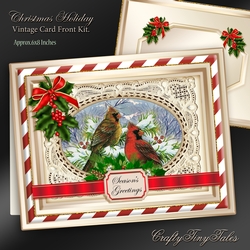 Christmas Holiday Vintage CardFront Kit-4