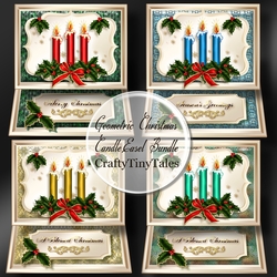 Geometric Christmas Candle Easel Bundle