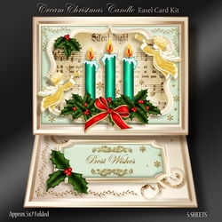 Cream Christmas Candle Easel Card Kit-2