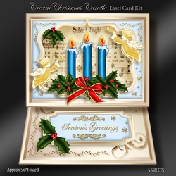 Cream Christmas Candle Easel Card Kit-3