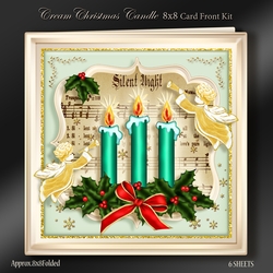 Cream Christmas Candle 8x8 Card Kit-2